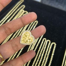 10kt Gold Heart Nugget Ring 