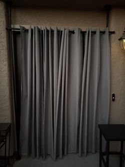4 panels Outdoor Blackout Curtains – Grey (52”W x 108”L)