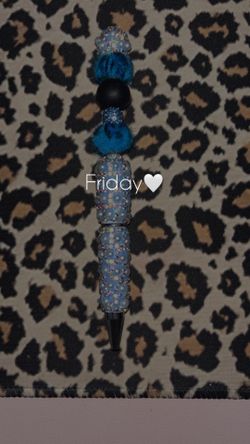 Blue 💙 Leopard 🐆 Beaded Pen
