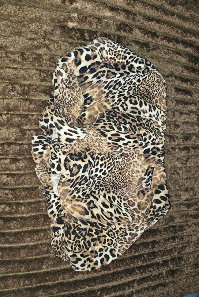 XL LEOPARD BUBBLE MINI SKIRT