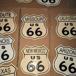 Route 66 Heavy Metal Signs 