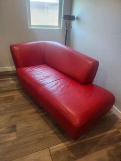 Red leather couch