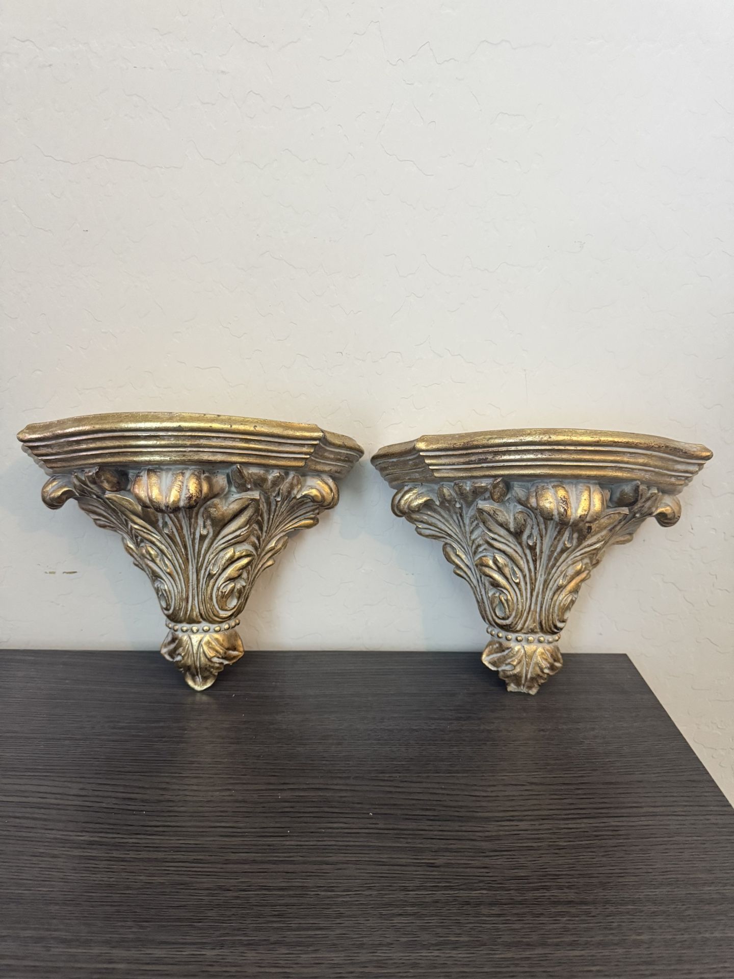 Set Of Two Gold Wall Sconces