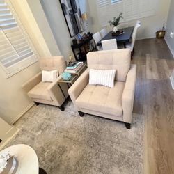 Modern Beige Sofa And Chairs For Living Room 