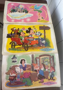 Lot of 3 1961 Walt Disney Placemats