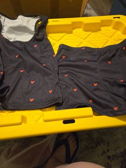 two-piece heart-print set