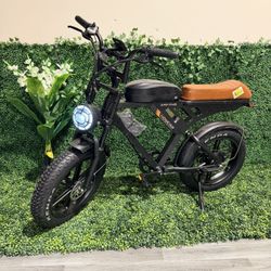 MOVCAN V30 Electric Bike 1000W Motor, 20" Fat Tire Ebike, 28MPH, 60Miles, 48V 15.6Ah Dual Battery Motorcycle Ebike for Commuting/Off-roading