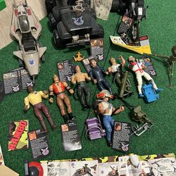 Vintage Rambo action figures and accessories