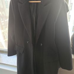 Black Long Outer Coat Blazer