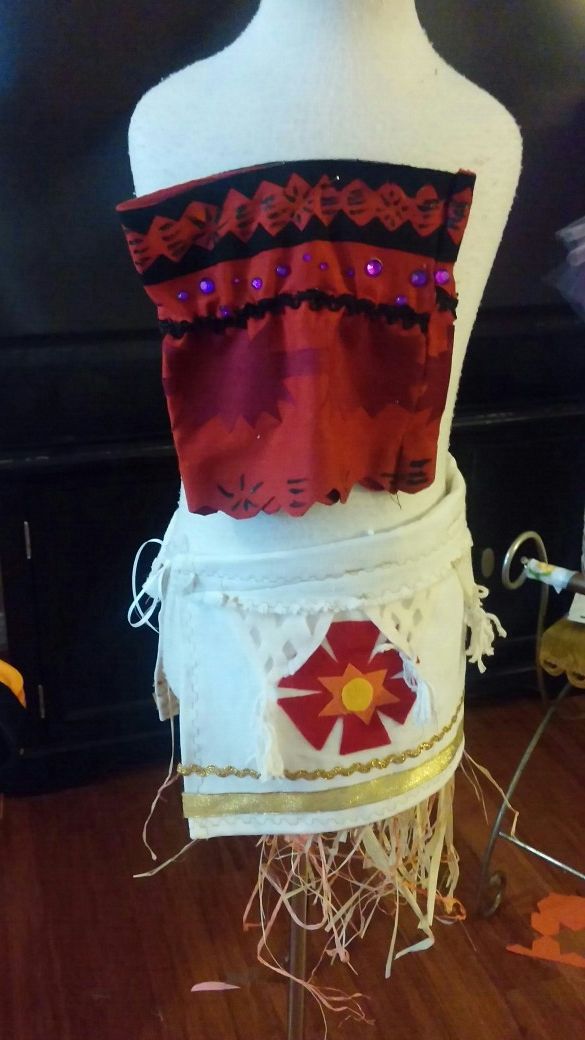 moana warrior costume for young girl sizes