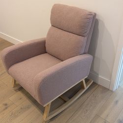 HOMEKA Pink Nursery Chair, Super Comfy, Rocking