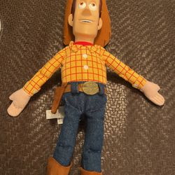 Vintage Disney Store Woody Toy Story Doll 11" Stuffed Plastic Head Cowboy