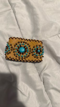 Leather designer cuff