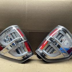 #OT50 FIT 2009-2014 Ford F-150 F150 Chrome Smoked LED Tail Lights Taillights Pair Set