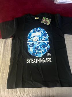 black and blue bape shirt size: S