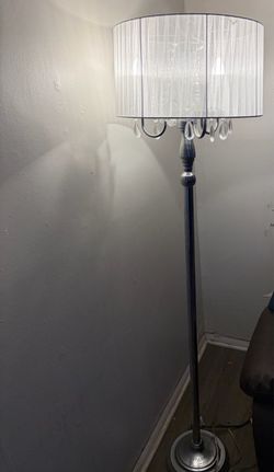 Crystal Drop Floor Lamp with Sheer Shade