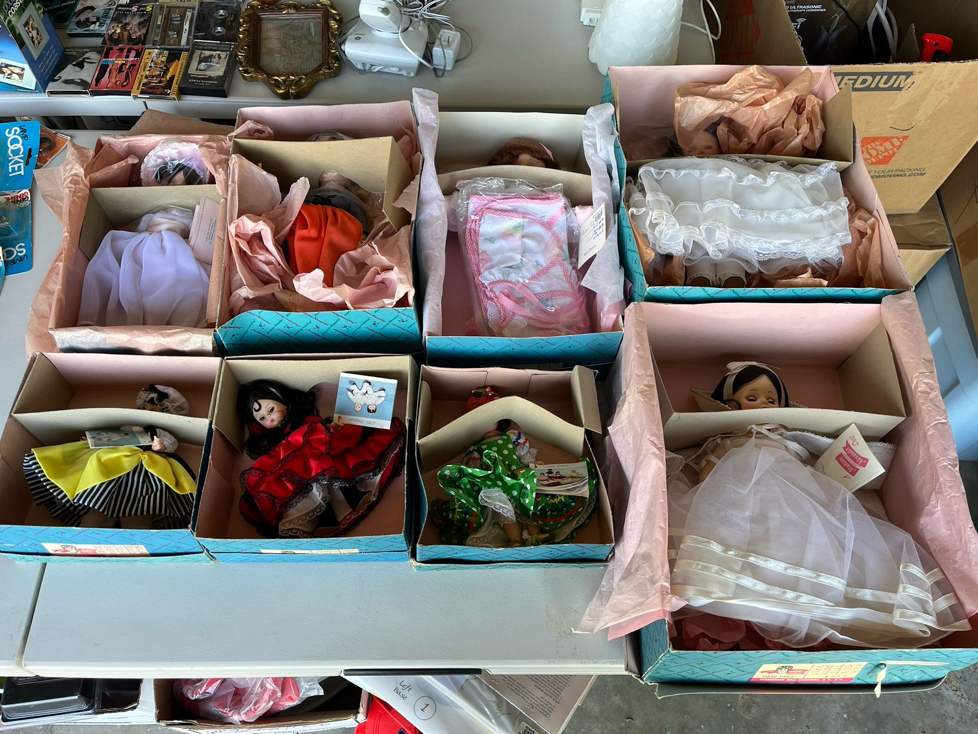 Madame Alexander Dolls. 8 Total. In original boxes