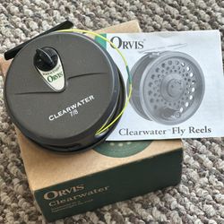 Orvis Clearwater  Fly Reel 7/8 Made In England + BOX ORVIS FLIES