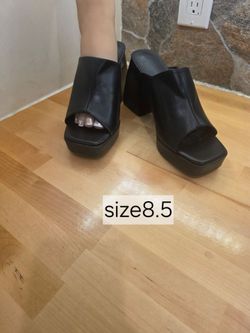 New Coutgo Women's Chunky Platform Sandals Square Toe High-Heel  Dress Shoe