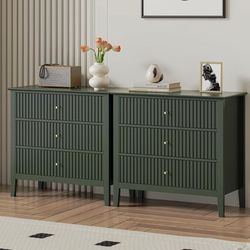 3 Drawer Dressers (Set of 2 dressers)