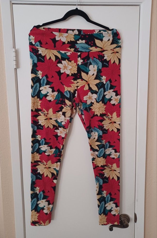 LuLaRoe Holiday Leggings Large Tall & Curvy