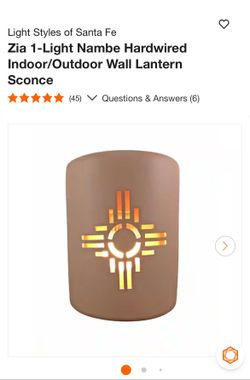 Light Styles of Santa Fe Zia 1-Light Nambe Hardwired Indoor/Outdoor Wall Lantern Sconce