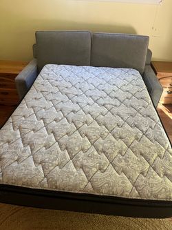 Full size mattress, grey and black,