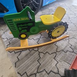 John Deere Kids Childs Rocking Chair Tractor Rocker Wooden Baby