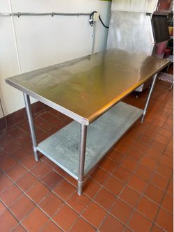 Large stainless steel table