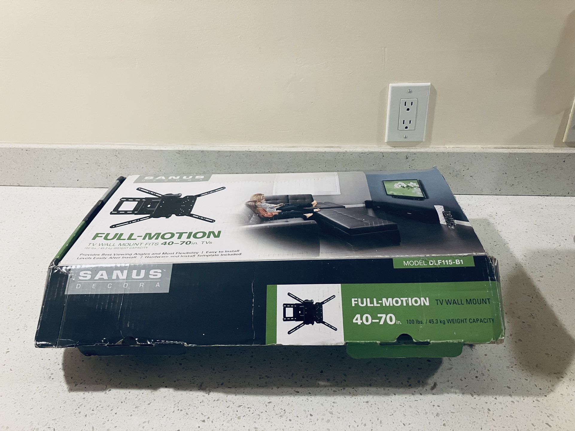SANUS Full-Motion Tilt Wall Mount 40-70 inches 100lbs.