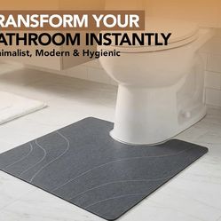 Earth STONE TOILET  Bath mat rug Earth Shower Mat Non-Slip Super Absorbent