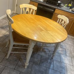 Solid Wood Dining Set Expanding Kitchen Table With Chairs