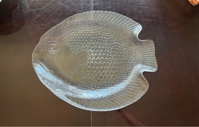 New Large Glass Fish Plate