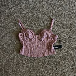 Pink Lace Corset Top