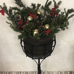 Wrought Iron Stand And Metal Bucket... Great for Towels, Flowers, Plants, Drinks For A Party... Versatile ... Check Out My Other Offers Too