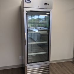 Single Door Stainless Steel With Glass Door Refrigerator 