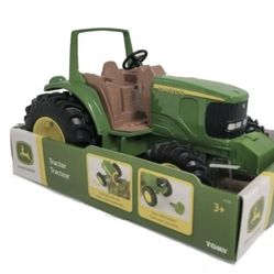 Original John Deere Licensed Die Cast & Plastic 8" Toy Tractor By Tomy New Farm