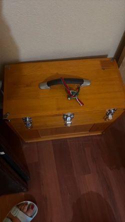 Wooden Storage Box with Metal Latches