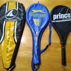 3 Tennis Racquets (Pro Kennex Kinetic Pro 5G, Slazenger CS140, Prince Pro)