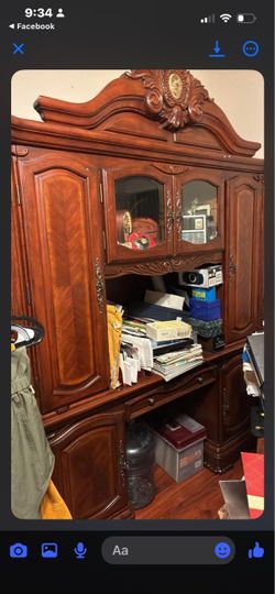 Large Cherry Wood Armoire Entertainment Center