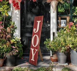 Glitzhome Christmas Decorative Wooden Sign - Joy