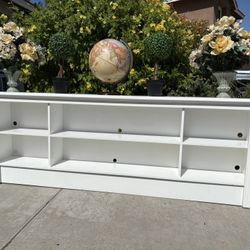 White Media TV Stand Multi Shelf Bookcase Furniture