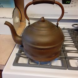 Antique Large Gooseneck Copper Kettle 