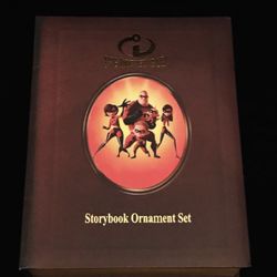 Disney Pixar The Incredibles Storybook Christmas Ornament Set