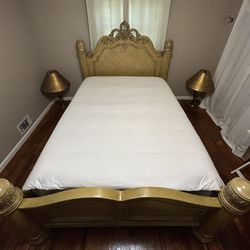 Bed Frame, Queen Mattress 