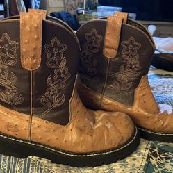 Roper ostrich Leather Boot Size 6.5 Women