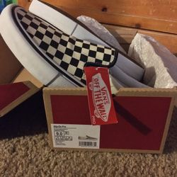 Vans slip on pro checkered black and white