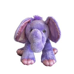 Aurora Elephant Purple Plush Destination Nation Stuffed Animal 8 Inch