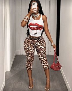 Animal Print Capri Set 