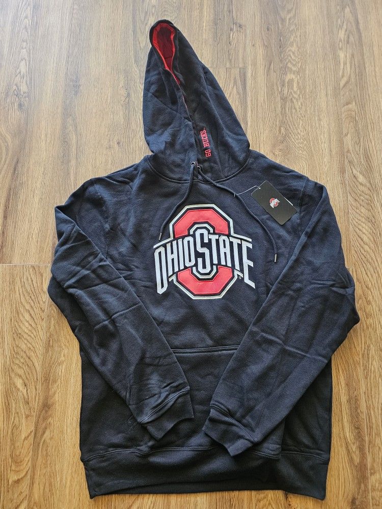 New Ohio State Buckeyes Embroidered Hoodie Sweatshirt NCAA Black Men's Size Large